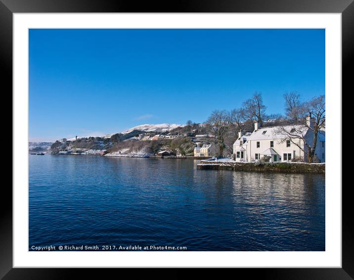 White and blue by Loch Portree, Isle of Skye, Framed Mounted Print by Richard Smith