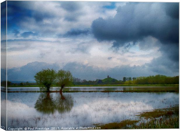 Somerset Levels Flood Canvas Print by Paul F Prestidge