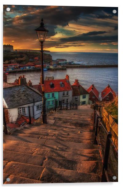 Whitby Harbour Acrylic by Paul Andrews