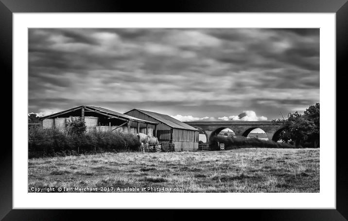 The Viaduct and the Farm Framed Mounted Print by Iain Merchant