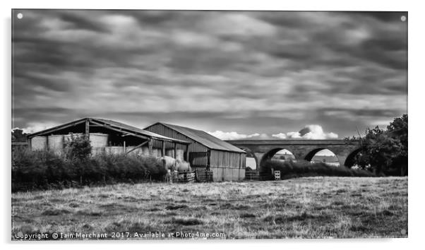 The Viaduct and the Farm Acrylic by Iain Merchant