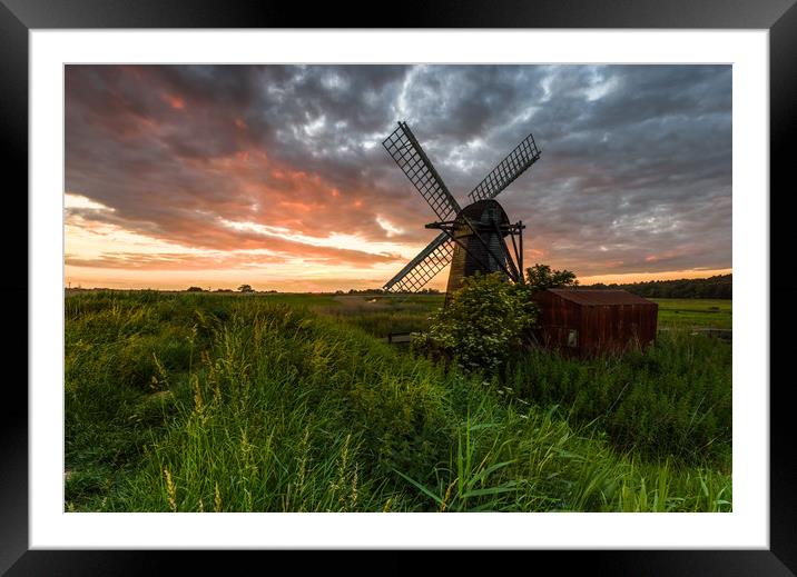 Herringfleet at Sunset Framed Mounted Print by Nick Rowland