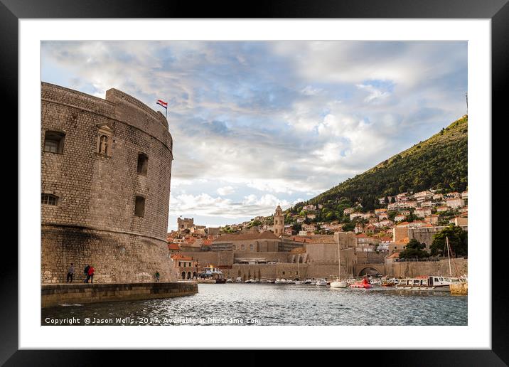 Dubrovnik's old harbour Framed Mounted Print by Jason Wells
