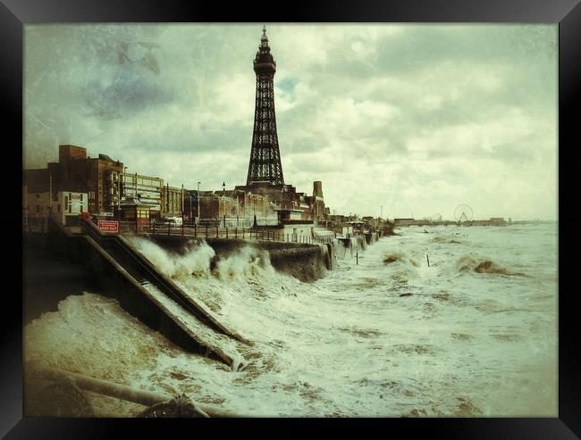 Blackpool Storm. Framed Print by Victor Burnside