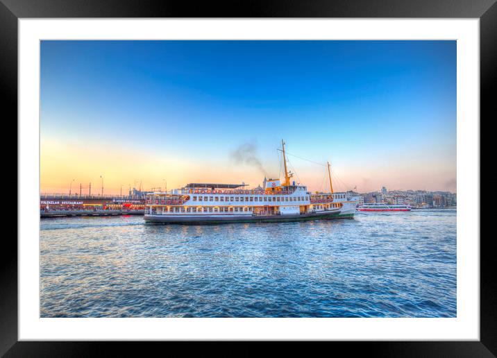 Bosphorus Sunset Istanbul  Framed Mounted Print by David Pyatt