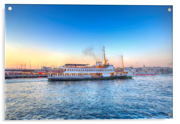 Bosphorus Sunset Istanbul  Acrylic by David Pyatt