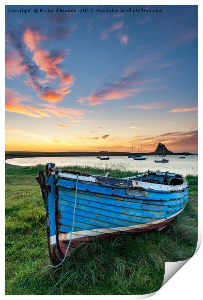 Lindisfarne Castle Sunrise Print by Richard Burdon