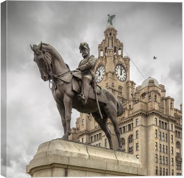 Edward Vii Statue, Liverpool Canvas Print by Rob Lester
