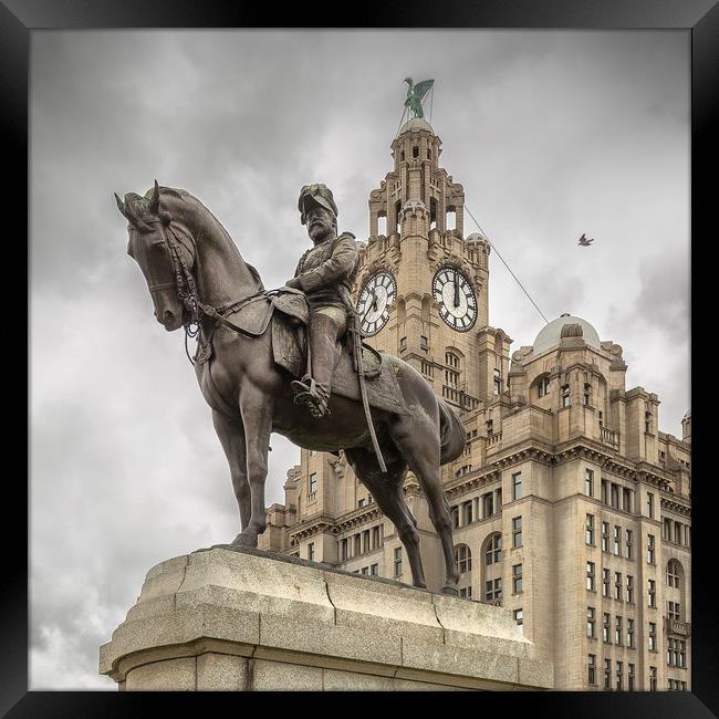 Edward Vii Statue, Liverpool Framed Print by Rob Lester