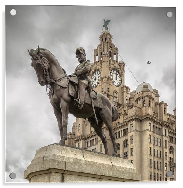 Edward Vii Statue, Liverpool Acrylic by Rob Lester