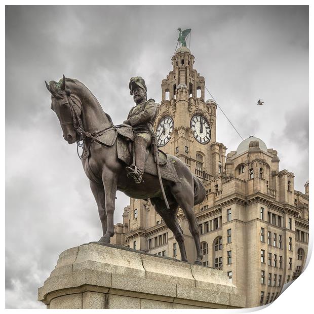 Edward Vii Statue, Liverpool Print by Rob Lester