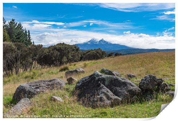 Mount Ruapehu view Print by Gary Eason