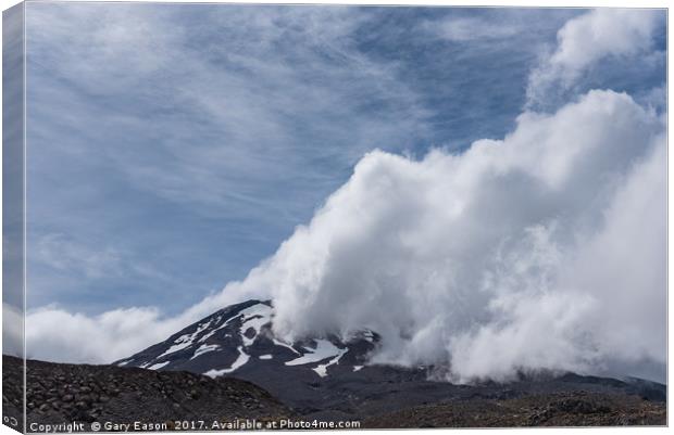 Mount Ruapehu clouds Canvas Print by Gary Eason