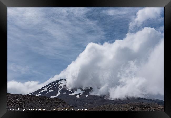 Mount Ruapehu clouds Framed Print by Gary Eason