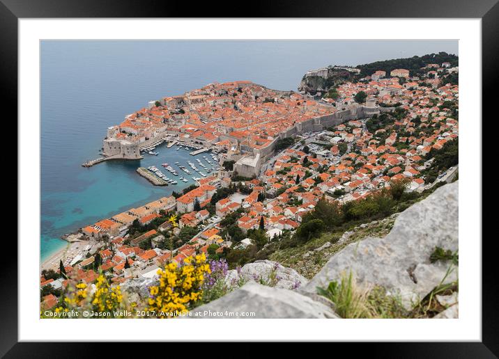Looking down on Dubrovnik Framed Mounted Print by Jason Wells