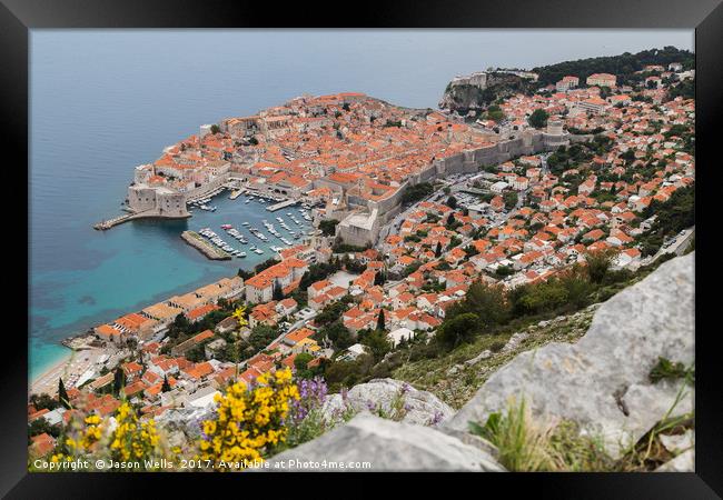 Looking down on Dubrovnik Framed Print by Jason Wells