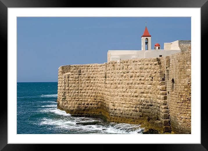 Acre Sea Walls Framed Mounted Print by Mary Lane