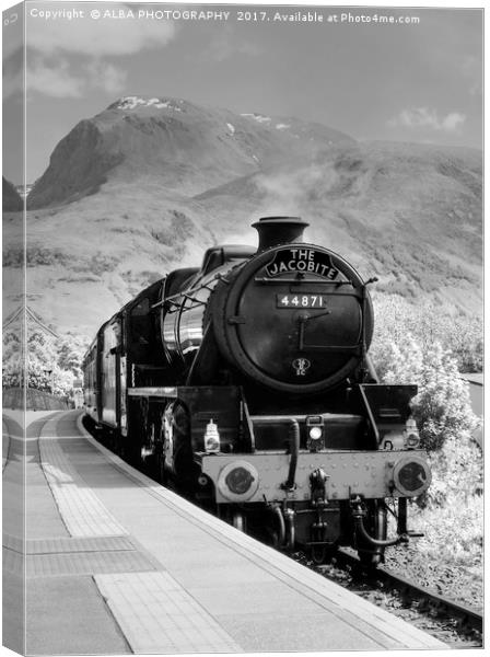 The Jacobite Steam Train, Corpach, Scotland. Canvas Print by ALBA PHOTOGRAPHY