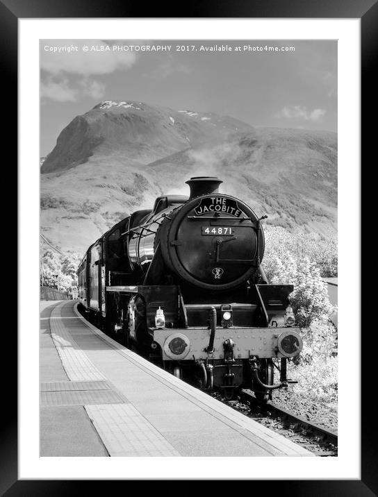 The Jacobite Steam Train, Corpach, Scotland. Framed Mounted Print by ALBA PHOTOGRAPHY