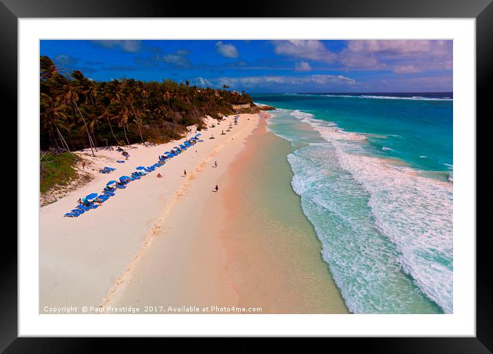 Crane Beach, Barbados Framed Mounted Print by Paul F Prestidge