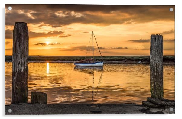 The Avocet at sunset - Burnham Overy Staithe  Acrylic by Gary Pearson