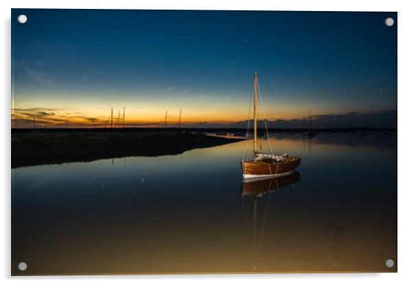 Midnight in June - Brancaster Staithe  Acrylic by Gary Pearson