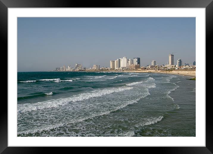 Tel Aviv Beach Framed Mounted Print by Mary Lane