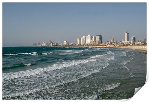Tel Aviv Beach Print by Mary Lane