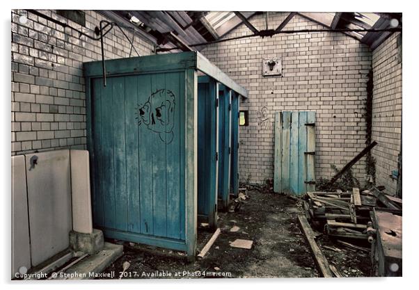 Disused Toilet Block Acrylic by Stephen Maxwell