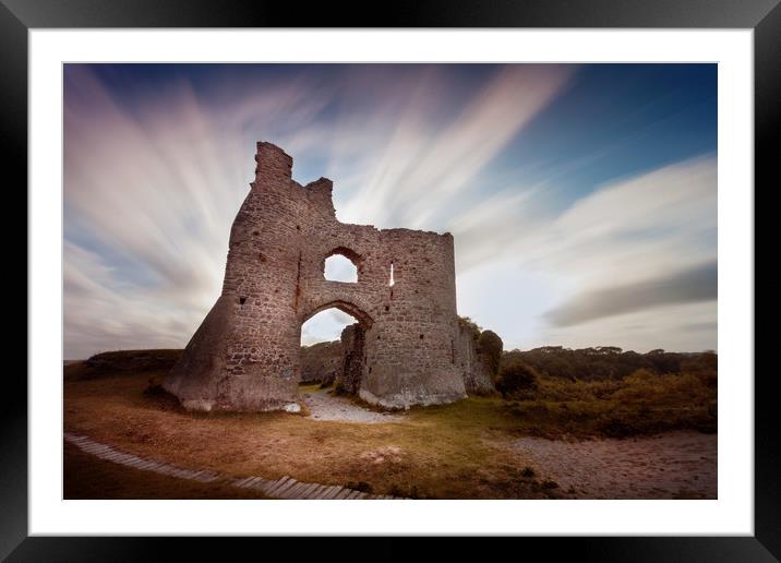 Pennard Castle ruins Framed Mounted Print by Leighton Collins