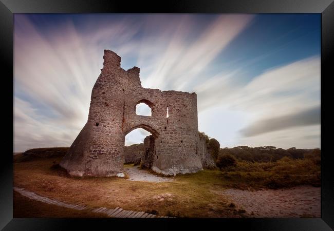 Pennard Castle ruins Framed Print by Leighton Collins