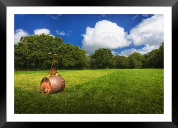 Rusty old lawn roller  Framed Mounted Print by Leighton Collins