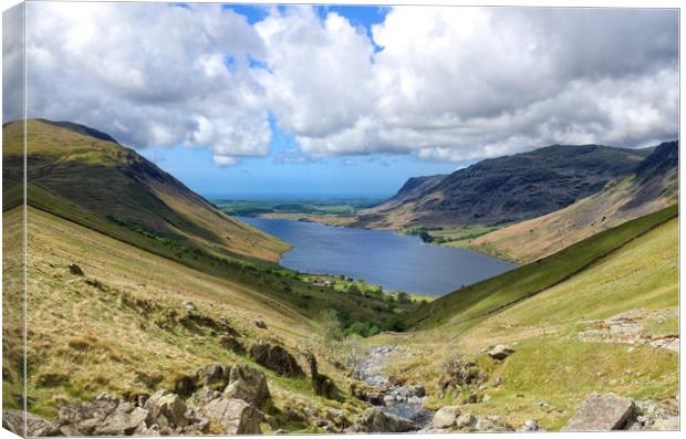 Wast Water From Scafell Pike Canvas Print by Carl Blackburn