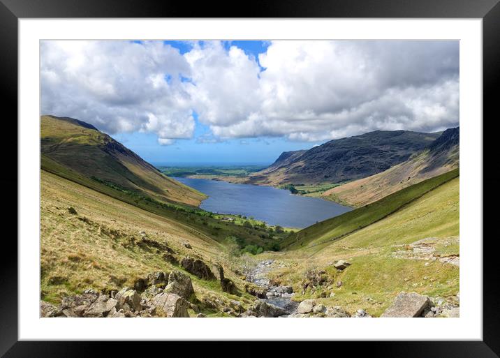 Wast Water From Scafell Pike Framed Mounted Print by Carl Blackburn