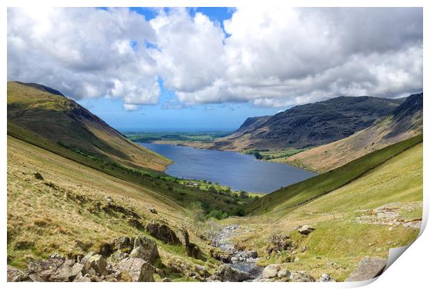 Wast Water From Scafell Pike Print by Carl Blackburn