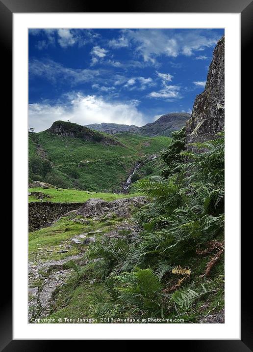 Easedale Valley Framed Mounted Print by Tony Johnson