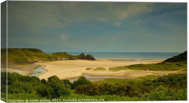 Three Cliff Bay Canvas Print by martin pulling