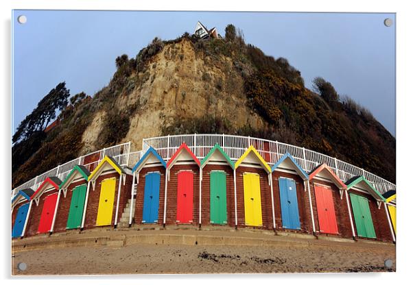 Beach Huts Acrylic by Tony Bates