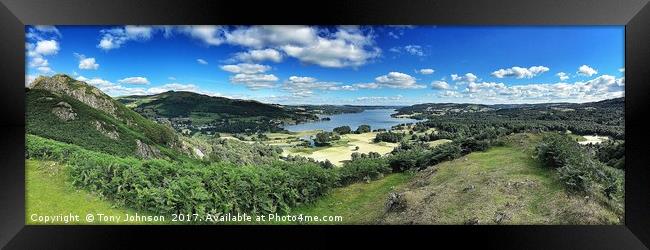 Lake Windermere From Todd Crag Framed Print by Tony Johnson