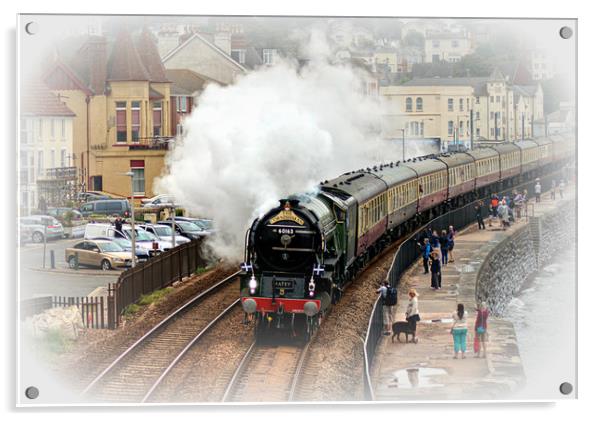 Steam train Tornado pulling the Cornishman Acrylic by Rosie Spooner