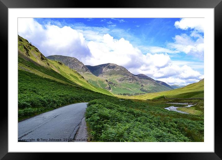 Honister Pass Valley Framed Mounted Print by Tony Johnson