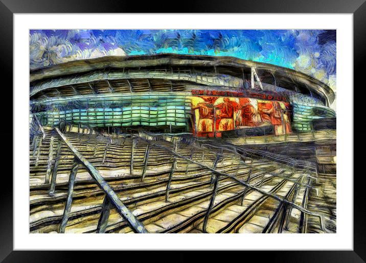 Emirates Stadium Van Gogh Framed Mounted Print by David Pyatt