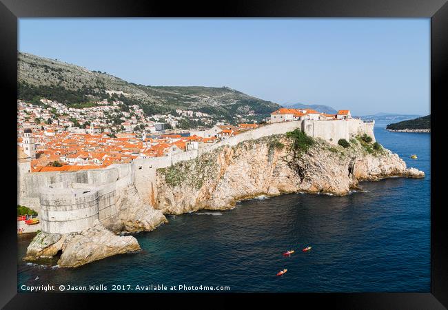 Dubrovnik city walls Framed Print by Jason Wells