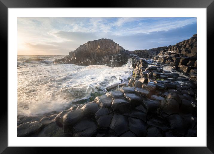 Giants Causeway Sunset  Framed Mounted Print by James Grant