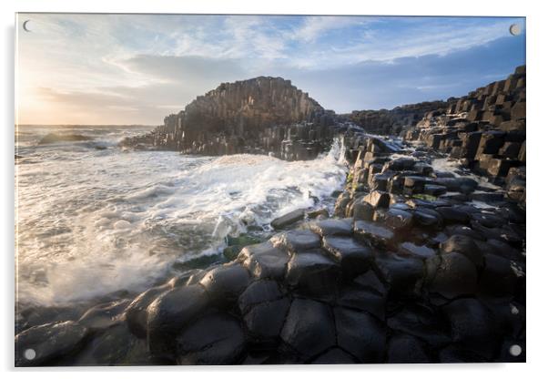 Giants Causeway Sunset  Acrylic by James Grant