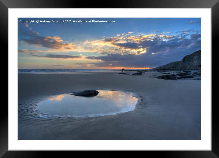Southerndown Sunset Framed Mounted Print by Antony Burch