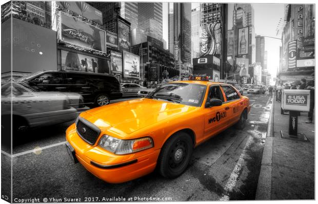 New York Yellow Cab Canvas Print by Yhun Suarez