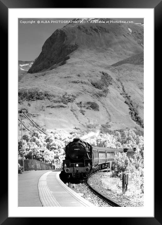 The Jacobite Steam Train, Corpach, Scotland. Framed Mounted Print by ALBA PHOTOGRAPHY