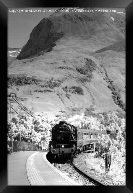 The Jacobite Steam Train, Corpach, Scotland. Framed Print by ALBA PHOTOGRAPHY