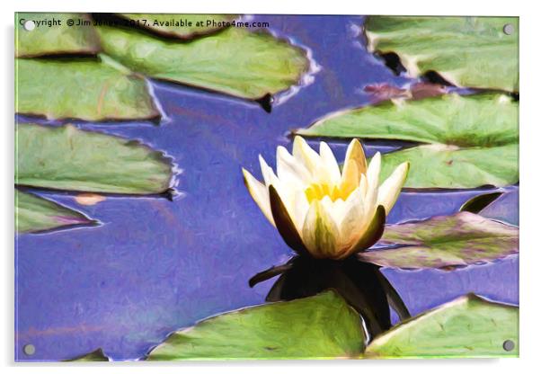 Artistic Water Lily Acrylic by Jim Jones